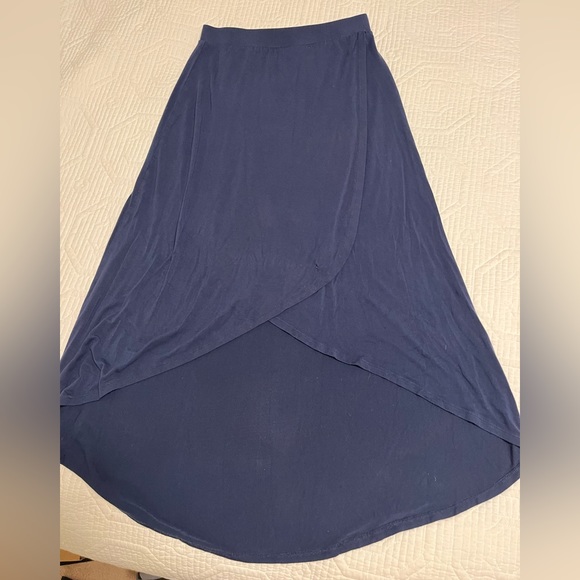 Navy Wrap Skirt - Picture 3 of 4